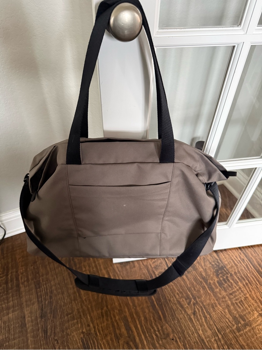 Everlane The Weekender Taupe Bag with Black Straps